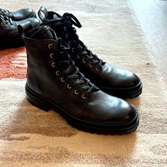 I Have 2 Pairs For Sale Currently One Brand New One Worn Once This Is The New Pair Military Combat, John Varvatos, Clothing Ideas, Leather Boots, Combat Boots, Men's Shoes, Zip Ups, Shoe Boots, Man Shop