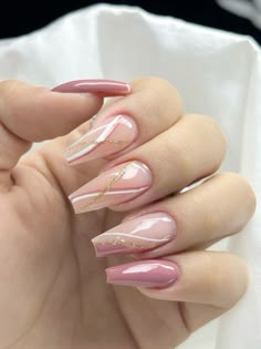 Work Nails, Classic Nails, Acrylic Nails Coffin Pink