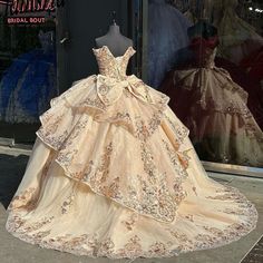 Brown Quinceanera Dresses, Champagne Quince Dresses, Gold Quince Dress, Gold Quinceanera Dresses, Vestido Charro, Xv Dresses, 15 Girls, Debut Dresses, Champagne Quinceanera Dresses