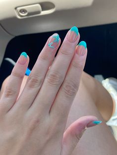 #nails #summer #aesthetic #beach Rounded Acrylic Nails, Cruise Nails, Beachy Nails, Vacation Nails