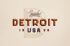 the inside detroit usa logo is shown in red, white and blue with an orange stripe