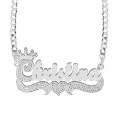 Make it personal with this bold name curb chain necklace. Made in responsibly sourced, nickel-free 925 sterling silver for everyday wear. Chain Length: 18 in. Chain Width: 3.53 mm Font: Script Character Limit: 3-10 Valentine's Day Silver Chain Necklace With Adjustable Chain, Elegant Personalized Curb Chain Necklace, Elegant Curb Chain Necklace For Personalized Gift, Elegant Necklace With Curb Chain For Personalized Gift, Silver Chain Necklace With Adjustable Chain For Mother's Day, Elegant Silver Charm Necklace With Curb Chain, Elegant Silver Chain Necklace With Custom Name, Silver Engraved Nameplate Necklaces, Silver Adjustable Chain Necklace For Personalized Gift