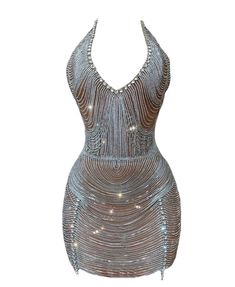 Rhinestone embellished dress with sheer front. Sheer Bodycon Evening Dresses, Embellished Mini Dress For Club And Party Season, Summer Embellished Bodycon Sequin Dress, Prom Bodycon Dress With Rhinestones Mini Length, Summer Embellished Sequin Bodycon Dress, Embellished Mini Dress For Prom, Crystal Embellished Mini Dress For Prom And Party Season, Elegant Sleeveless Bedazzled Dress, Embellished Mini-length Prom Dress