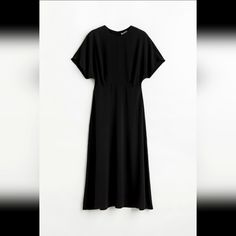 Beautiful Black Midi-Dress, Lightweight Material, Can Be Worn For Office Or Fancy Events. Brand New, Never Worn. H&m Black V-neck Dress, H&m Elegant Short Sleeve Midi Dress, Elegant H&m Short Sleeve Midi Dress, Elegant H&m Midi Dress With Short Sleeves, Elegant Short Sleeve Midi Dress By H&m, H&m V-neck Dress For Formal Occasions, Elegant Short Sleeve Dresses By H&m, H&m V-neck Formal Dress, H&m Formal V-neck Dress