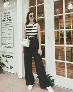 Nykaa Fashion, Zara Bag, Looks Pinterest, Outfit Looks, Outfit Zara, Everyday Casual Outfits, College Outfit, Stripe Outfits