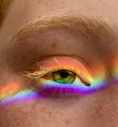 Rainbow, eye, photography Beauty Infographic, Rainbow Blush, Iris Goddess, Eye Study, Rainbow Eyeshadow, Iridescent Light, Eye Photo, Rainbow Face, Rainbow Photography