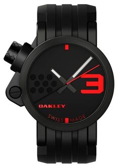 Although I'm sure there'll be a lot of guessing and analyzing the sun for accurate time, but still doesn't stop this watch from being Class-eh! Oakley Watches, Affordable Watches, Oakley Men, Transfer Case, White Dial, Black Watch, Black Rubber