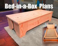 a bed in a box plans sitting on the floor