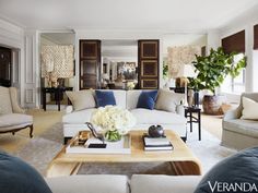 a living room filled with furniture and lots of windows