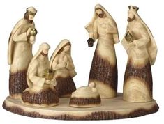 the nativity figurines are made out of wood