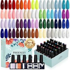 PRICES MAY VARY. [Phoenixy Gel Nail Polish Kit] Phoenixy gel nail polish set includes 36*8ml gel polish, 2*8ml base coat, 8ml top coat, and 8ml matte top coat. A cost-effective kit for manicure beginners and lovers. With some practice, you can get beautiful nail art for all seasons and occasions- parties, holidays, work or daily life. [High Quality& Long Lasting] Made of natural resin, Phoenixy gel nail polish contains botanical ingredients and lowest smell, harmless to skins or nails. The higher quality promises better adhesion and gloss, smooth application and strong color-locking ability. The nail polish can last more than 3 weeks with proper application (keep your nails clean with file and buffer before applying base coat). Take a skin test before use. If any discomfort or allergy occu Gel Nail Kits For Beginners, Amazon Gel Nail Kit, Gel Nail Polish Pack, Gel Polish Kit Amazon, Nails Clean, Nail Polish Kit, Matte Top Coat, Nail Polish Set, Gel Nail Kit