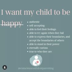 the words i want my child to be happy