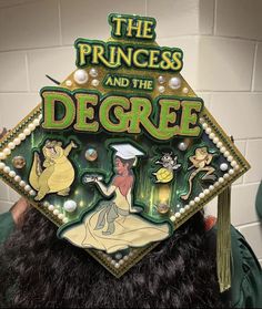 the princess and the frog graduation cap is decorated with images of characters from disney's animated film