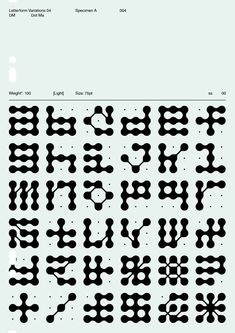 an image of some type of font that is black and white with dots on it