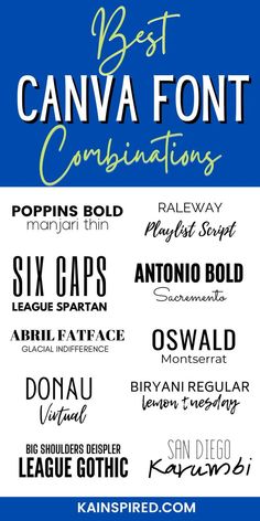 the best font combinations for any type of lettering