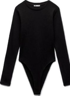 a black bodysuit with long sleeves