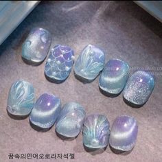 Mermaid, Nail Art, Nails, Purple, Blue, Quick Saves, Art, Nail Arts