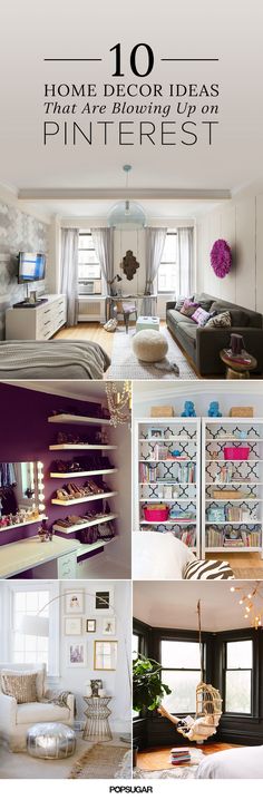 a collage of photos with different furniture and decor