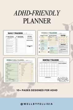 the daily planner is shown in three different colors and sizes, including one for each month