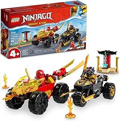 the lego ninja motorcycle is in its box and ready to be used as a toy