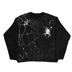 Jacquard Sweater Woman, Goth Spider, Grunge Women, Casual Grunge, Men Pullover, Winter Streetwear, Y2k Goth, Acrylic Sweater, Pullover Outfit