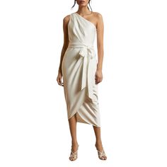 New Ted Baker Dress Gabie One Shoulder Draped Midi Size 0 (Us 2) Ivory ($329) -Size: 0 Us -Condition: New Without Belt, No Stains Or Holes. Please Review Pictures Carefully And Ask Questions Before Offers/Purchase. -Color: Ivory White -Chest: 15 -Waist: 12 -Skirt Length: 31"-38 -Sleeveless -Asymmetric One-Shoulder Neckline -Draped And Gathered Front -Faux Wrap Skirt -Side Zip Closure -Lined -100% Polyester -Dry Clean -Retail Msrp $329 Wedding, Party, Event, Elegant, Sleek, Chic, Modern, Special Bridesmaid Dress Midi, High Street Wedding Dresses, Boho Gown, Ted Baker Dress, Draped Midi Dresses, Gorgeous Wedding Dress, Ivory Dresses, New Wedding Dresses, Dress Midi