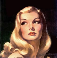 a painting of a woman with long blonde hair