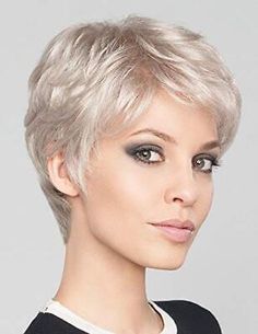 Grey Hair Wig, Wigs For White Women, Cheap Human Hair Wigs, Gray Hair Cuts, Silver Grey Hair, Short Grey Hair, Cheap Human Hair, Short Hair Wigs, Pixie Cut Wig