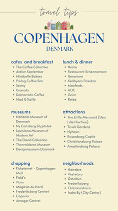 the top ten things to do in capenhagen denmark, including coffee and breakfast