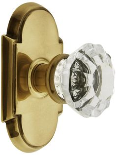 an image of a door handle with crystal knob