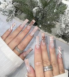 Nails Long Square, Christmas Press On Nails, Fake Nails White, Acrylic Nails Nude, Press On Nails Long, Nails For Women