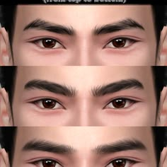 four different views of the same person's eyes