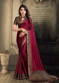 Indian Party Wear Dresses, डिजाइनर कपड़े, Sari Lehenga, Maroon Saree, Indian Designer Sarees, Designer Sarees Collection, Gaun Fashion, Indian Party Wear, Deep Autumn