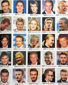 many different pictures of men with beards and hair styles in each one's face