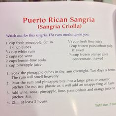 a recipe book with instructions on how to make an appetizer for sangria crolla