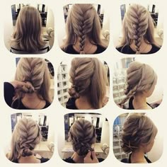 hairstyle tutorial... <3 Deniz <3 Braid Hairstyle, Up Dos For Medium Hair, Great Hairstyles, Length Hair, Hair Updos, Shoulder Length