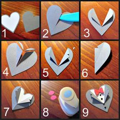 step by step instructions on how to make paper hearts