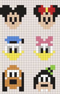 the pixel art is designed to look like cartoon characters