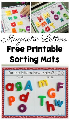 magnetic letters and free printable sorting mats for kids