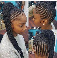 Straight Back Braids, Twisted Hair, Ghana Braids, Braided Ponytail Hairstyles, Feed In Braid, Straight Back, Hair Styles 2017