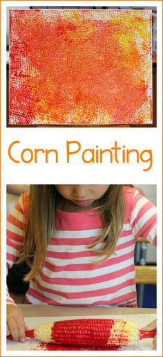 corn painting is an easy art project for kids