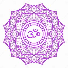 the symbol of yoga in purple and white