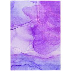 an abstract painting in purple and blue with watercolors on the bottom right corner