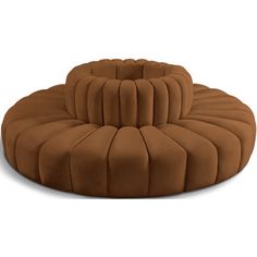 a brown round chair on a white background