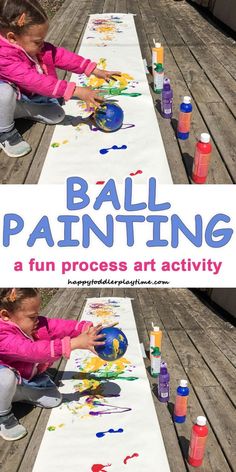 Ball Painting – HAPPY TODDLER PLAYTIME Ball Stem Activities, Sports Art Activities For Preschoolers, Creative Curriculum Balls Study Preschool, Sports Eyfs Activities, Sports Day Eyfs, Sport Art Activities For Preschool, Eyfs Arts And Crafts, Things That Move Preschool Activities, Field Day Preschool