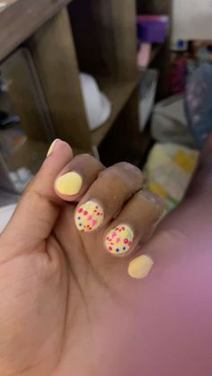 Yellow Confetti, Confetti Nails, Yellow Nails