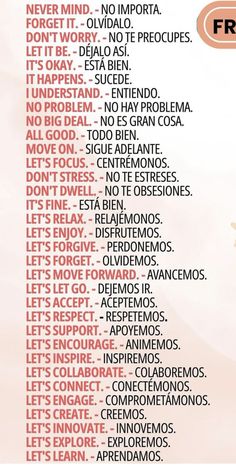 a poster with words in spanish and english on the side of it, including an image of