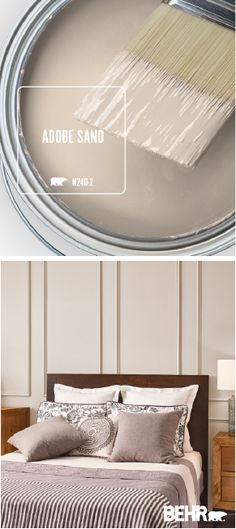 two pictures showing the same paint color as well as how to use it