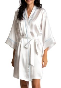 Luxuriously soft, California Dynasty has the perfect getting-ready robe for your Maid of Honor on your wedding day. | Linea Donatella Women's Maid of Honor Charm Robe, Blue, L-XL Loungewear Women, Pajama Robe, Luxe Gifts, Fitness Beauty, On Your Wedding Day, Maid Of Honor, Pajamas Women, Boy's Clothing, Ivy