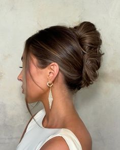 Bride & bridesmaid french twist hairstyle, brunette mid height bun up do Hair Graduation, Engagement Photo Hair, Bridesmaid Hair Inspo, Special Event Hair, Bridemaids Hairstyles, Texture Spray, Guest Hair, Bridesmaid Hair Makeup